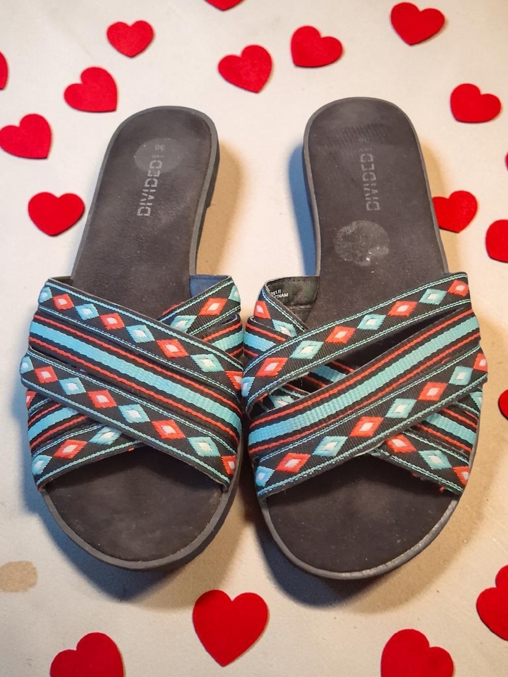 H&M Divided woven strap flat sandals womens shoes size us 6